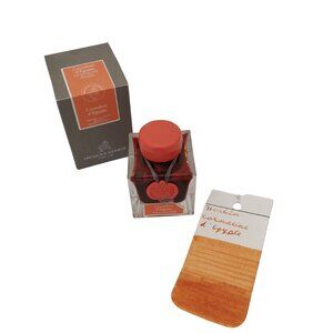 Jacques Herbin Cornaline d' Egypt Silver Sheen Fountain Pen Ink Shimmer Orange